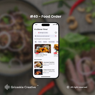 Daily Ui 40 - Food Order behance dribbble figma ui ux