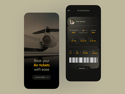 Air ticket booking - Mobile App aesthetic air ticket airplane booking creative flight mobile app ticket ui user experience user interface ux