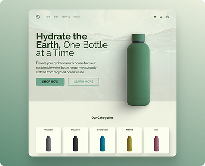 Daily UI #012 - E-Commerce site daily ui 012 dailyui design ecommerce ocean waste ui water bottle