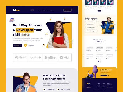 Education Landing Page | Online Education Website dailyui designinspiration digitallearning distancelearning education elearning homeschool learnfromhome learning onlineclass onlineclasses onlinecourses onlineeducation onlinelearning onlinetraining remotelearning ui uidesign uiux virtuallearning
