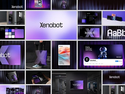 Xenobot - Visual Brand Identity agency brand book branding color design design system gradient graphic design guidelines identity logo logo design branding mockup modern logo motion graphics premium robotics typography ui visual identity