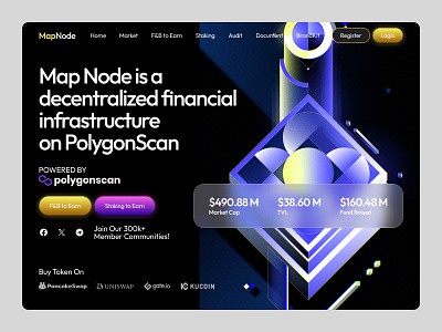Map Node Landing Page landing web design