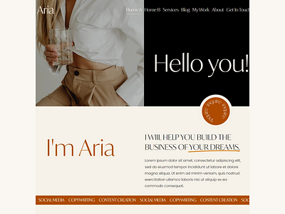 Aria Website Template branding copywriter copywriting premade social media squarespace template web design website