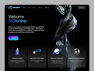 Starship Token Landing Page landing web design