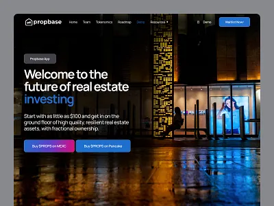 Real Estate Token Landing Page landing web design