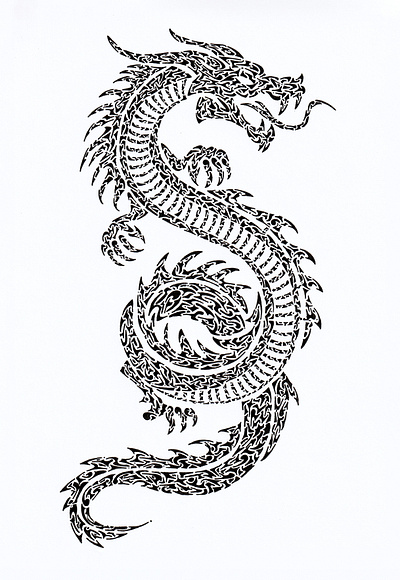 🐲 Dragon art blackandwhite conceptart conceptartist dragon handillustration illustration illustrationartist illustrator tattoo tribal tribal illustration
