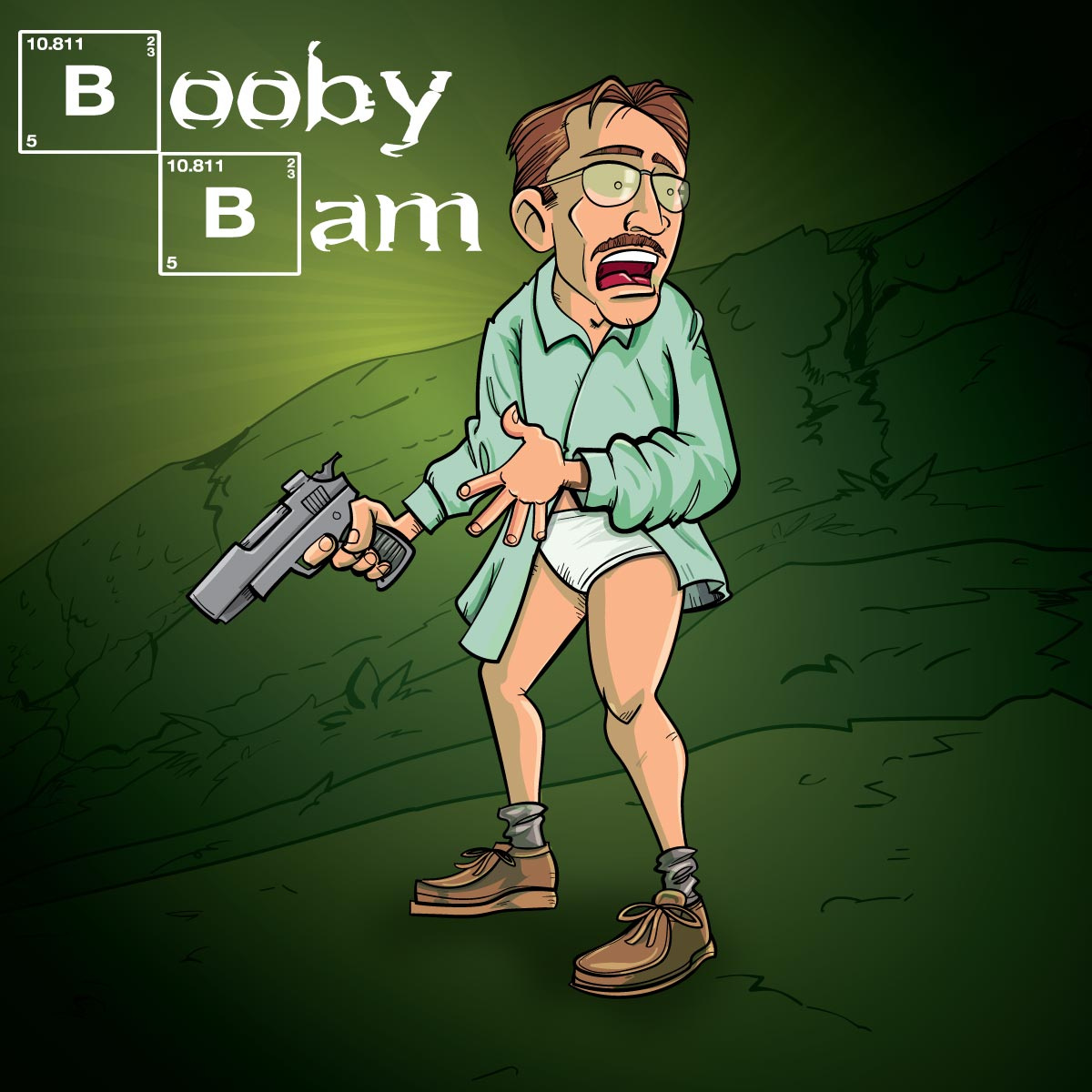 Inspired by Breaking Bad cartoon character humour illustration vector