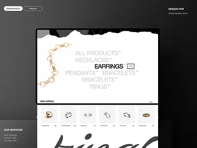 WEB DESIGN FOR ONLINE JEWERLY STORE design e commerce jewelry online shop online store rings shop store ui ux web web design