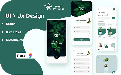 UX design for plant paradise app design figma graphic design ui