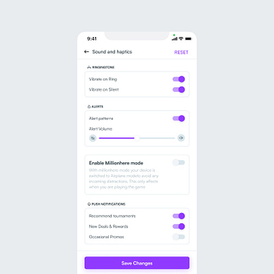 #08 Settings page dailyui settings page sound ui uiux