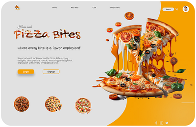 Pizza Bites Design graphic design landing page ui ux