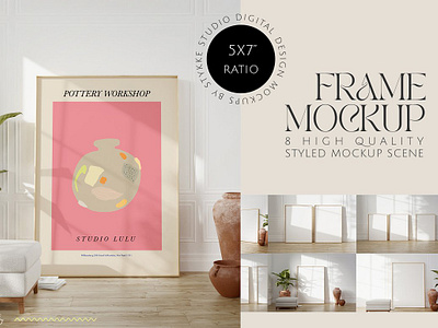 Frame Mockups Modern Vintage 5x7 frame 5x7 frame mockup big frame mockup frame interior mockup frame mockup kit frame mockups modern vintage framed print mockup golden frame mockup mid century modern mid modern centuary mockup modern interior mockup shadow overlay standing frame mockup tall frame mockup vintage villa