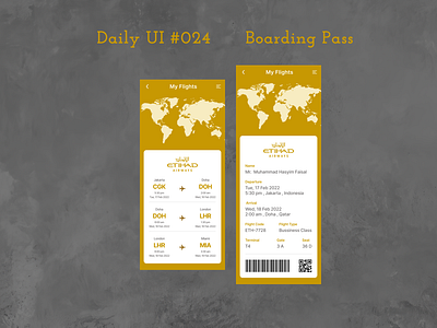 Daily UI #024 - Boarding Pass boarding pass booking daily ui day 24 desktop website flight ticket mobile app qatar airways ui ux