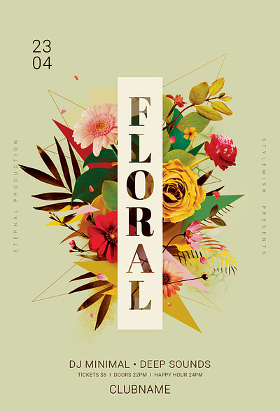 Floral Flyer creative design download envato floral flower flowers flyer graphic design graphicriver poster psd template