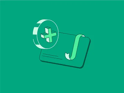 Gift card bitcoin blockchain branding coin crypto exchange gift card green illustration plus ribbon