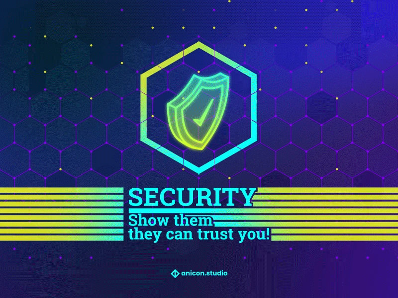 Web security NEON lottie icon anicon animated logo business design graphic design icon illustration json lottie motion graphics security shield ui ux web