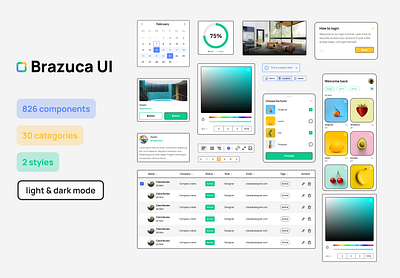 Brazuca Design System bento branding design system illustration mobile product product design ui