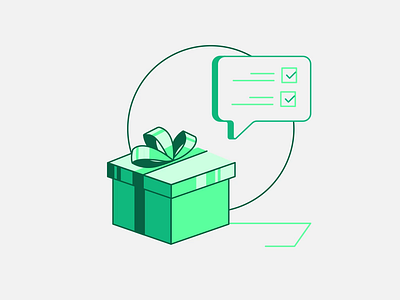 Gift center bitcoin blockchain box comment crypto exchange gift gift center gift wiggle green hi illustration motion motion graphics ribbon tick tik trade ui wiggle
