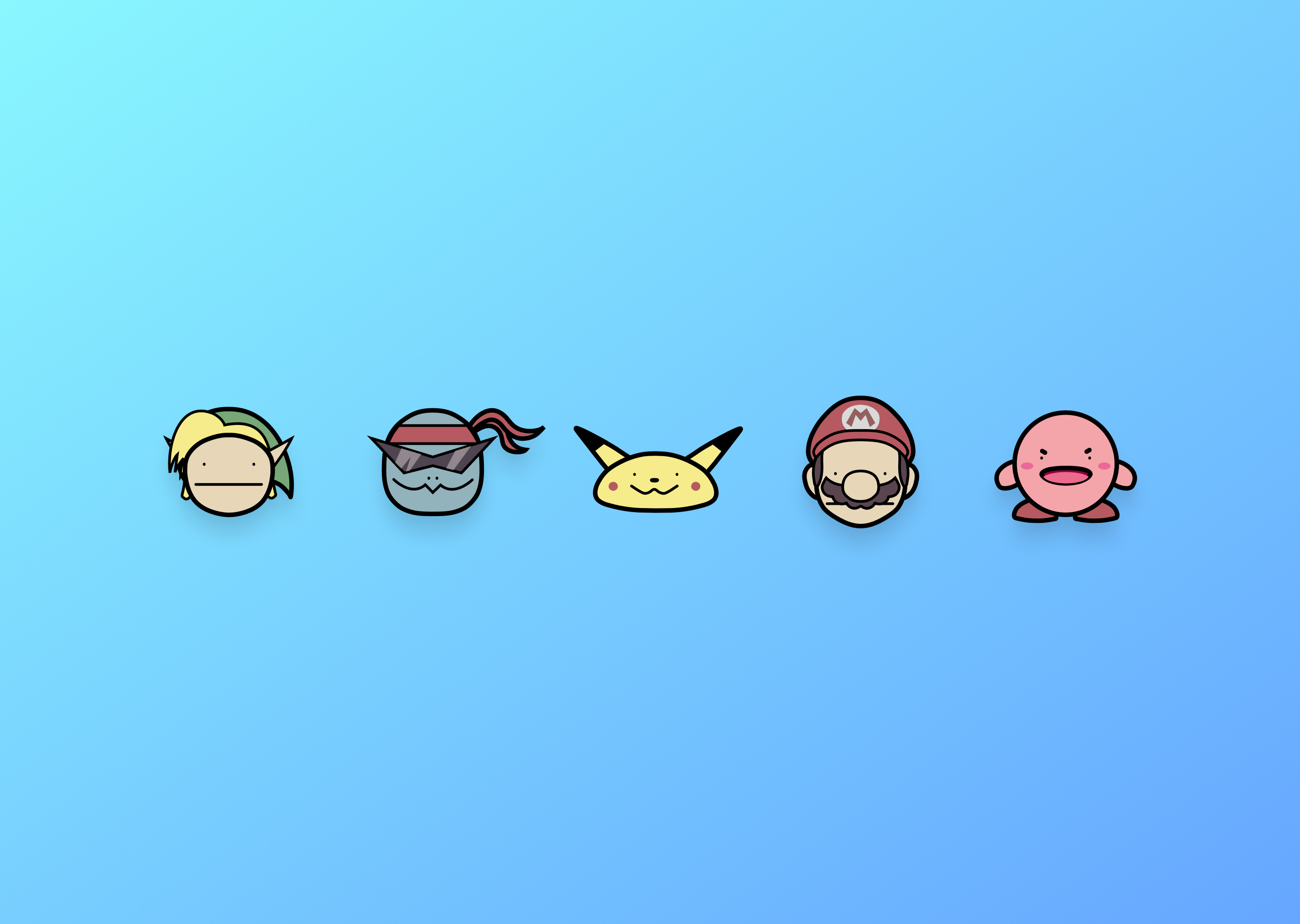 DAY 055 / ICON SET daily daily ui dailyui drawing icon set icons illustration kawaii kirby link mario nintendo pen pen tool pikachu squirtle ui