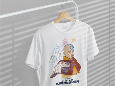Avatar the last Airbender aang air airbander avatar avatar the last airbander cartoon earth elements fire fly bison graphic design illustration manga movie netflix power tshir mocup tshirt vector wather