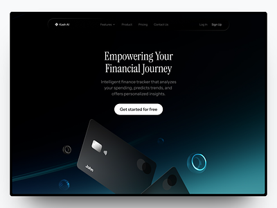 Kash AI - Smart Wallet Website branding design graphic design landing page ui web design website