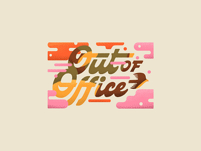 Out of Office design hand drawn handlettering illustration illustrator lettering out of office retro vacation vintage