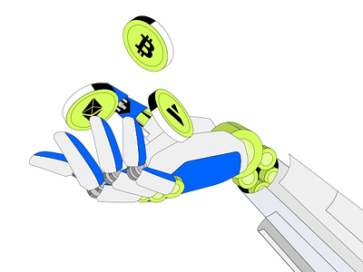 Robot, Holding Tokens. 2d 2d animation 2d illustration adobe after effects animation avalanche avax bitcoin blockchain btc crypto design ethereum finance fintech graphic design illustration illustration animation illustrator