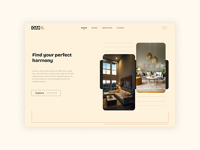 Interior design agency website concept design first post first shot hero section interior design website landing page typography ui ux website design