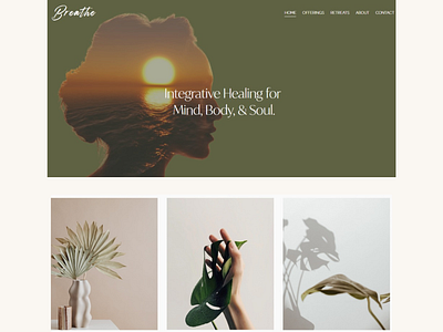 Breathe Website Template blog holistic therapies premade services squarespace squarespace template web design website website template wellness