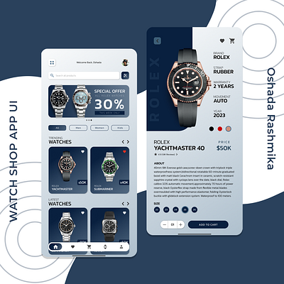 Watch Shop App UI Design branding graphic design ui