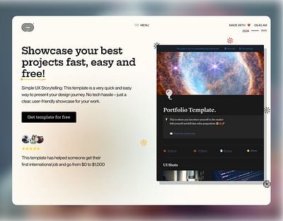 Free Notion Portfolio Template designer portfolio figma figma design hero section landing page design landingpage notion notion template portfolio ui uidesign web design website design