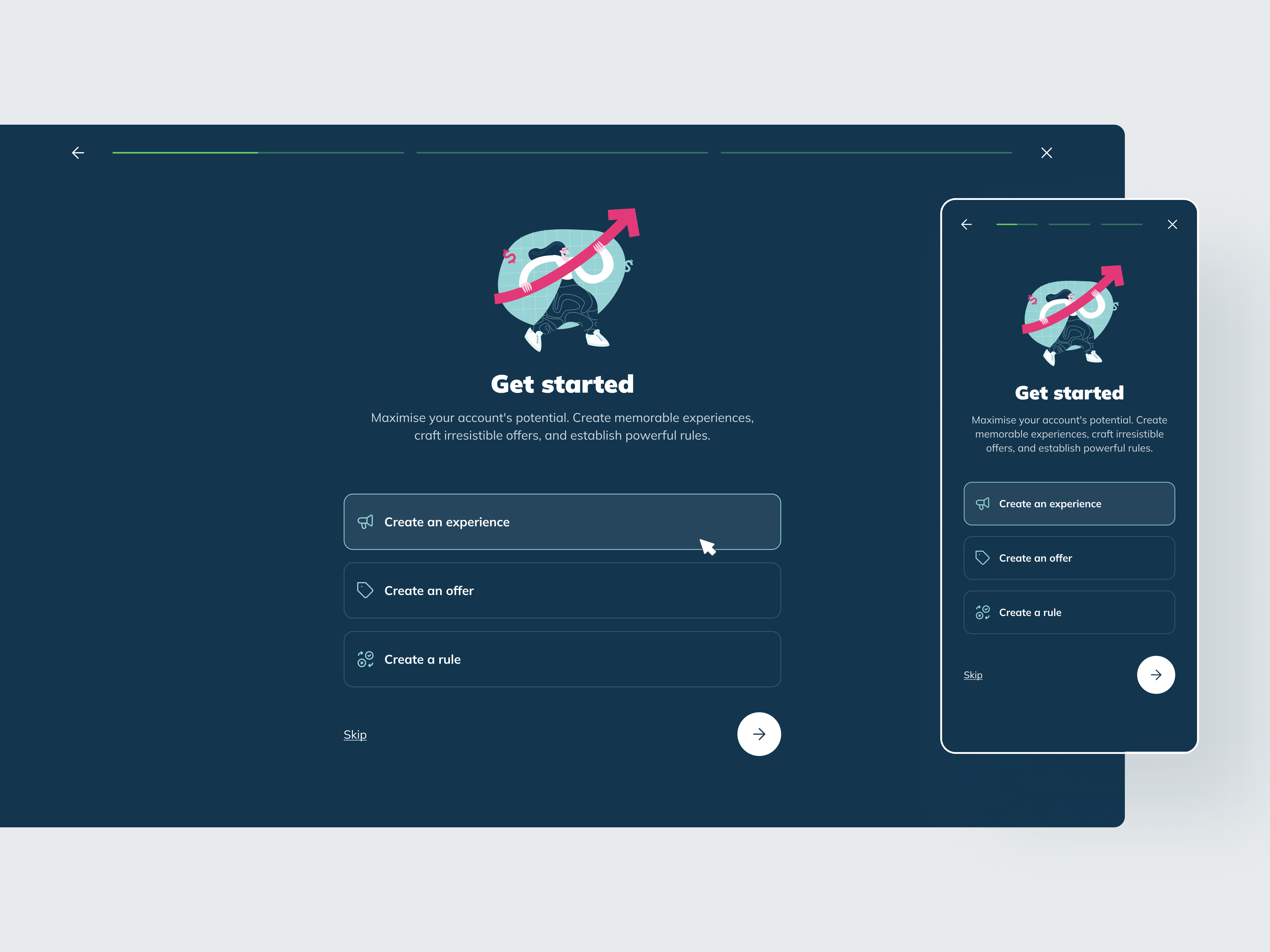 Campaign onboarding screen app figma flow onboarding platform productdesign saas software ui uidesign ux uxdesign