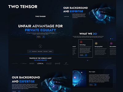 Two Tensor Landing Page animation application branding dashboard figma graphic design landing page logo modern application modern website prototype techonology ui ui design ui ux design ux design web design webapp