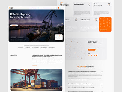SwiftShip Logistics | Transportation Website cargo delivery design illustration logistic service minimal ui package delivery ship shipment shipping tracking typography ui uiux ux web