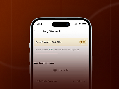 Workout App Screen - UI Design 3d animation graphic design logo ui