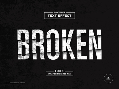 Free Broken Photoshop Text Effect photoshop product design text text effect