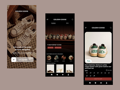 GOLDEN GOOSE app design graphic design minimal ui ux web