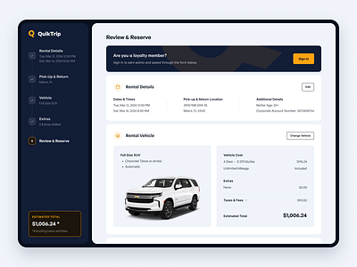 Car Rental Web App app car design interface rental ui ux web