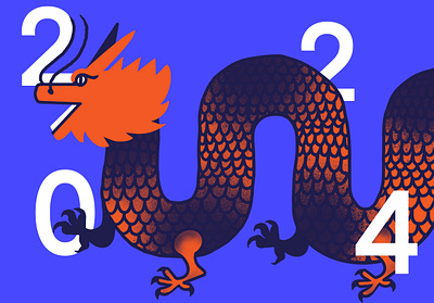 Lunar new year 🐉 2024 dragon illustration new year