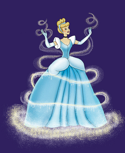 Cinderella illustration photoshop иилюстрация