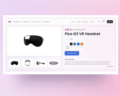 VR headset interactive 3D design 3d animation ui ux