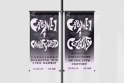 Cabinet Curiosity advertising banners branding butterfly curiosity exhibition graphic design illustration mono museum natural posters type led typography website