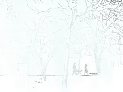 White Noon art direction central park character illustration illustrations landscape landscape illustration park procreate snow snow illustration snowy day white winter winter illustration