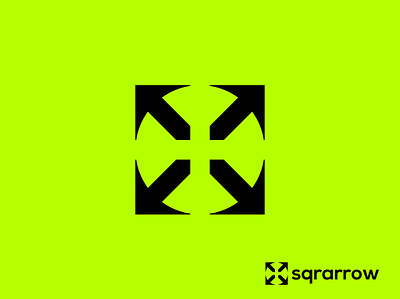 sqrarrow Logo Design abstract agency arrow brand branding film icon identity lettermark logo mark minimal monogram movie plus production square type typography video