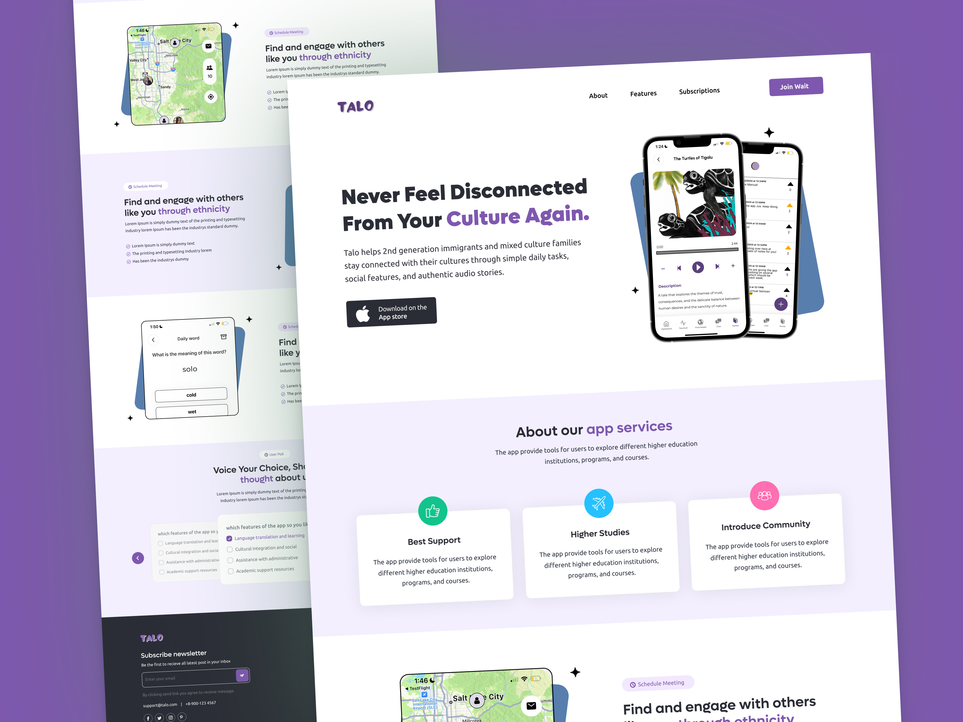 Example of Modern App Landing Page UI UX Design