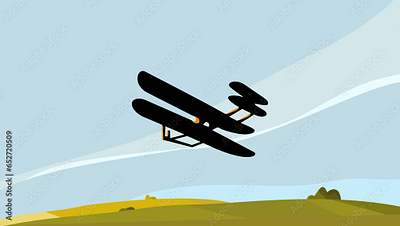 First plane flat illustration, pattern for a poster or backgroun machine