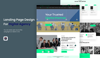 Landing Page Design For Digital Agency app design ui ux