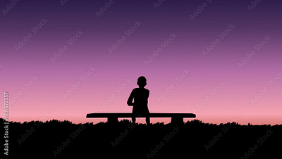 lonely child, boy on a bench looking into the distance withdrawn