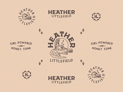 Heather Littlefield Branding album alligator barbed wire branding country music cowgirl cowgirl boots cowgirl hat honky tonk logo monogram musician queen record rodeo western