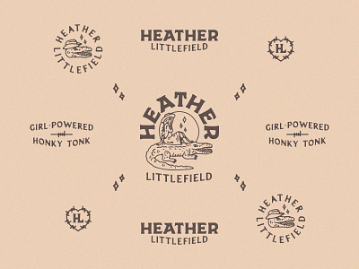Heather Littlefield Branding album alligator barbed wire branding country music cowgirl cowgirl boots cowgirl hat honky tonk logo monogram musician queen record rodeo western
